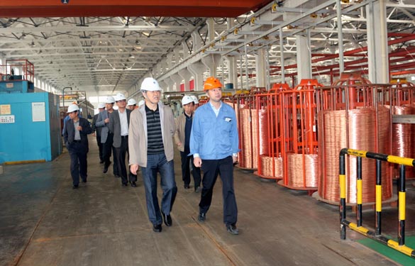 2015年11月3日，新泰市党政代表团来GA黄金甲电缆考察